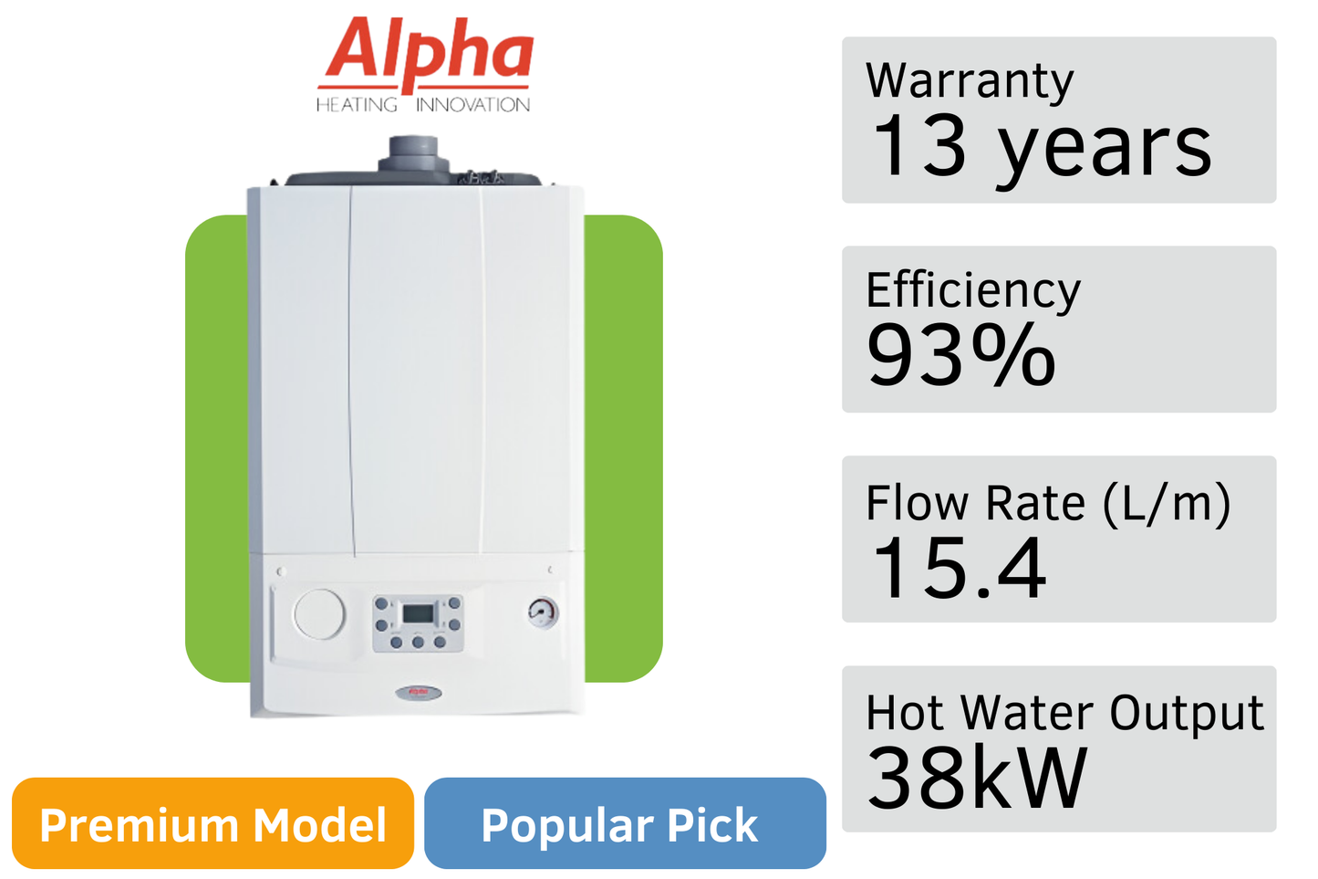 Alpha E-TEC Plus NX 38kW Combi Boiler Swap