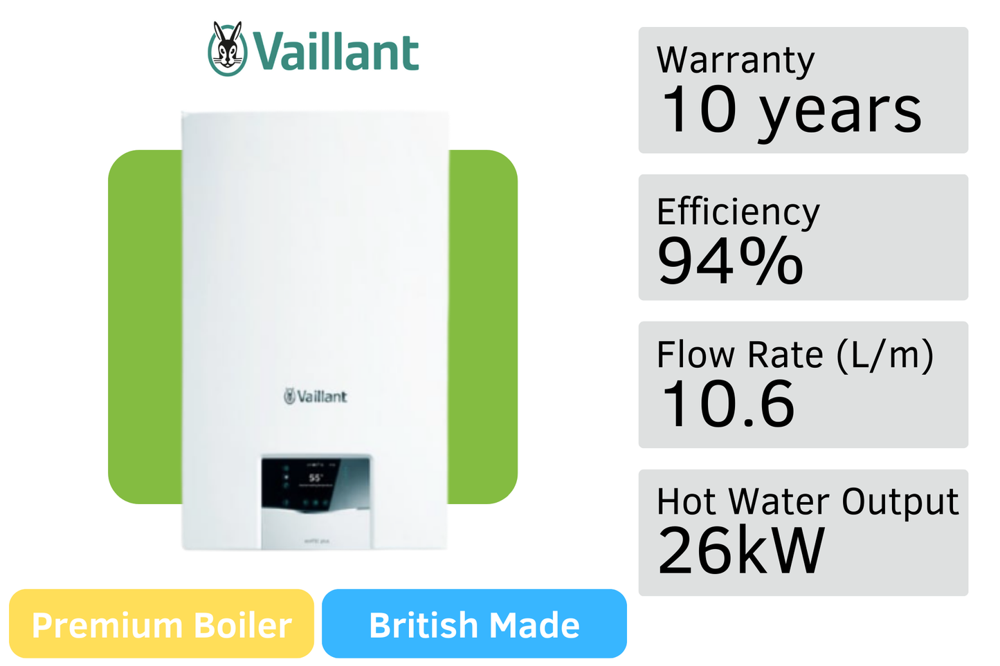 Vaillant ecoTEC Plus 826 26kW Combi Swap